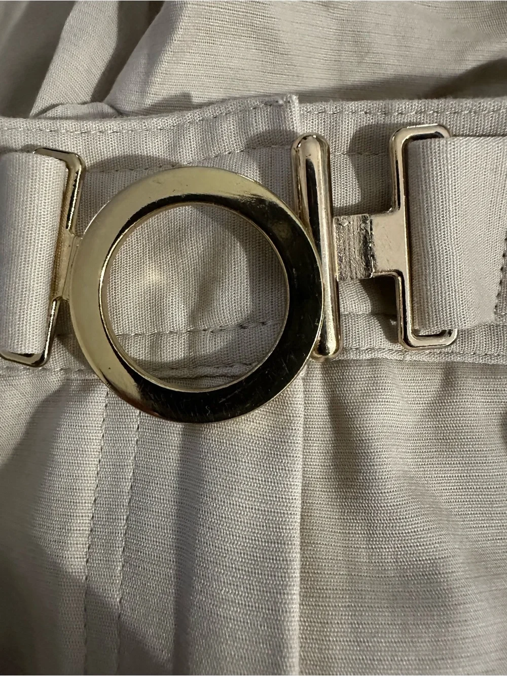 Charter Club Beige Bermuda Shorts with Gold-Tone Buckle Belt SZ 10 NWT